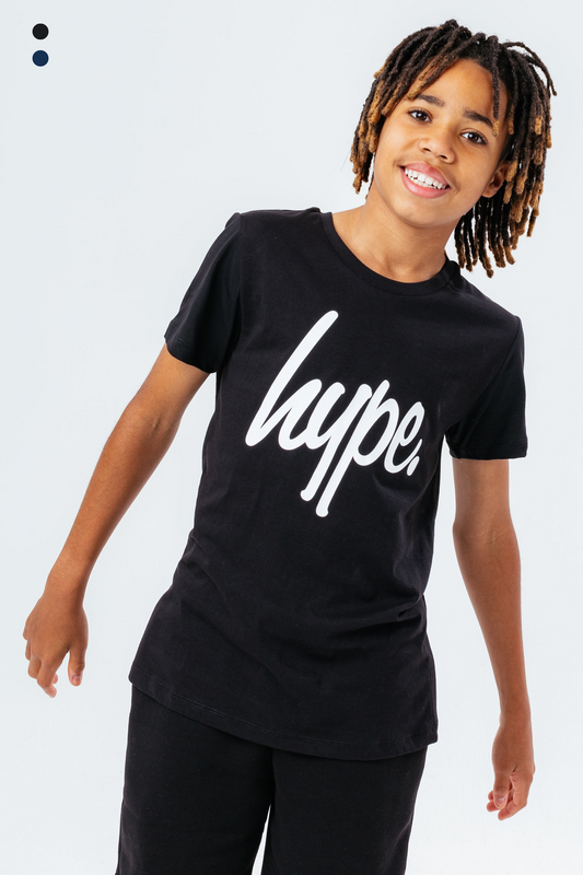 Hype Unisex Kids Black/Navy Script 2-Pack T-Shirt